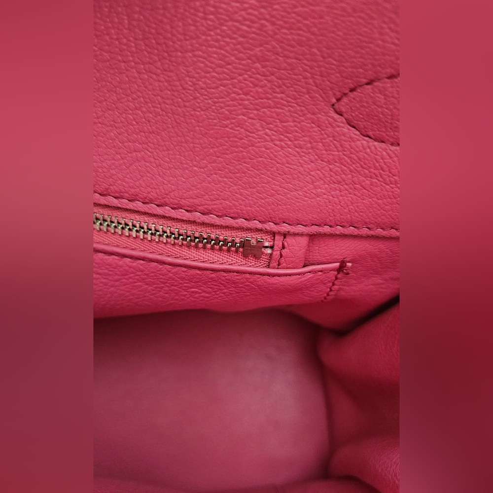 Pink Leather Satchel Handbag - Designer Style - Picture 14 of 16